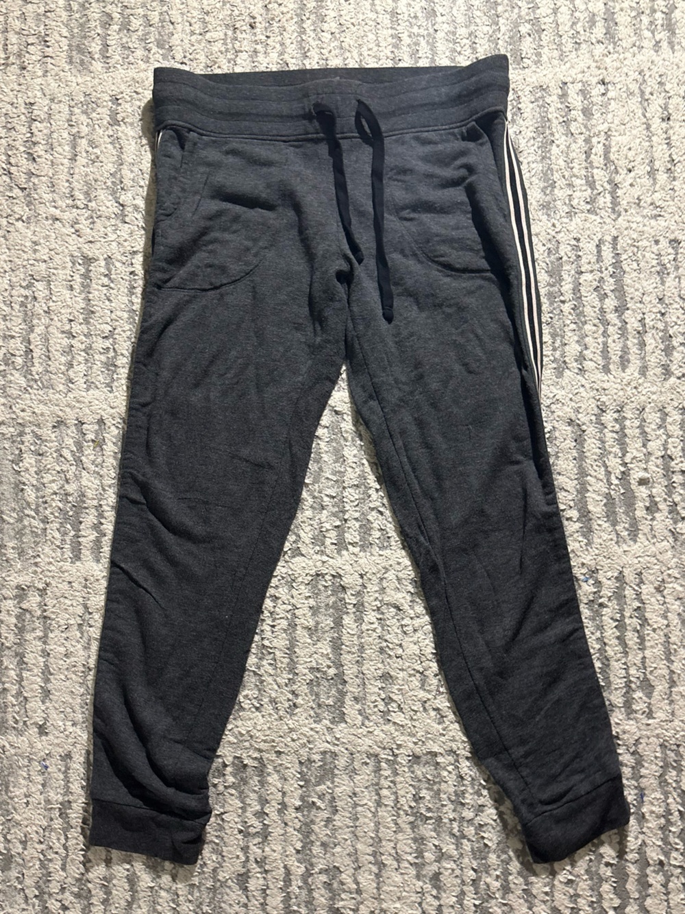 Betsey Johnson gray striped performance sweatpants joggers size L